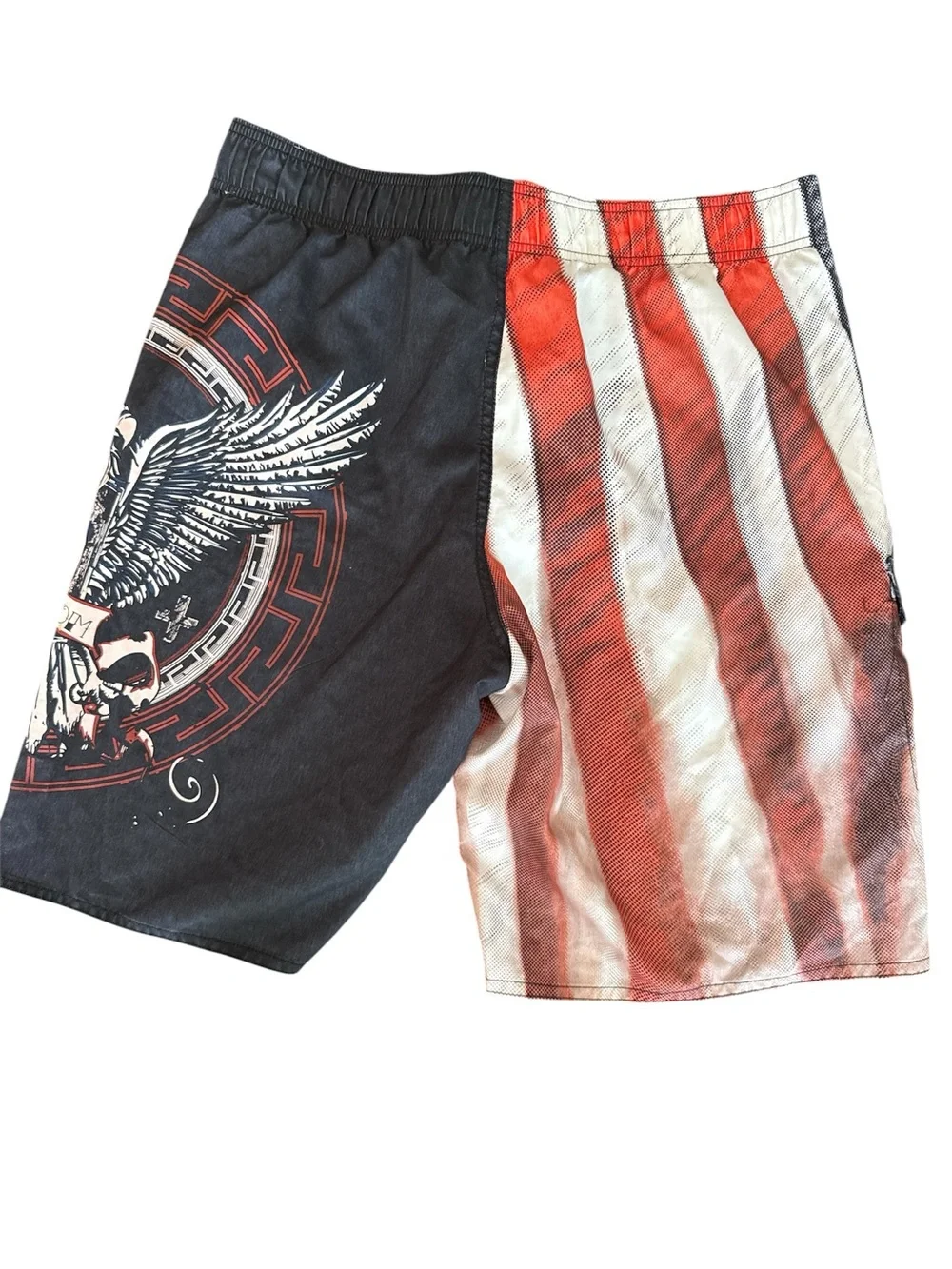 Joe Boxer American Flag & Eagle Swim Board Shorts -Size M